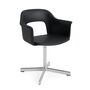 HAY Living Armlehnstuhl mit Drehgestell und Vollpolsterung Layout 234 von Hay Aluminium poliert, Grano -  Black