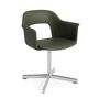 HAY Living Armlehnstuhl mit Drehgestell und Vollpolsterung Layout 234 von Hay Aluminium poliert, Grano - Caper green