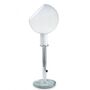 FontanaArte Tischleuchte Parola von FontanaArte  Hellrosa RAL 3015, Weiss / Weiss, Echtleder, Chouchin 1 LED h. 10 m, Weiß