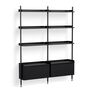 HAY Living Regalsystem Pier Combination 132 - Columns 2 von Hay Schwarz, Aluminium schwarz eloxiert