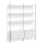 HAY Living Regalsystem Pier Combination 132 - Columns 2 von Hay Weiss, Aluminium klar eloxiert