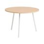 HAY Accessoires Loop Stand Table Round Ø: 105 cm / H: 74 cm, Eichenfurnier klar lackiert, Stahl pulverbeschichtet weiss