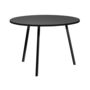 HAY Accessoires Loop Stand Table Round Ø: 105 cm / H: 74 cm, Linoleum Schwarz, Stahl pulverbeschichtet schwarz