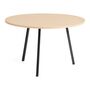 HAY Accessoires Loop Stand Table Round Ø: 120 cm / H: 74 cm , Eichenfurnier klar lackiert, Stahl pulverbeschichtet schwarz