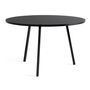 HAY Accessoires Loop Stand Table Round Ø: 120 cm / H: 74 cm , Linoleum Schwarz, Stahl pulverbeschichtet schwarz
