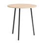 HAY Accessoires Loop Stand Table Round Ø: 90 cm / H: 97 cm, Eichenfurnier klar lackiert, Stahl pulverbeschichtet schwarz