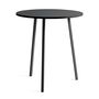HAY Accessoires Loop Stand Table Round Ø: 90 cm / H: 97 cm, Linoleum Schwarz, Stahl pulverbeschichtet schwarz