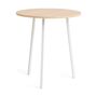 HAY Accessoires Loop Stand Table Round Ø: 90 cm / H: 97 cm, Eichenfurnier klar lackiert, Stahl pulverbeschichtet weiss