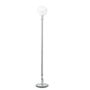 FontanaArte FontanaArte Parola Stehleuchte Hellrosa RAL 3015, Weiss / Weiss, Echtleder, Chouchin 1 LED h. 10 m, Kleine Ausführung, Glasschirm weiß
