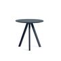 HAY Living Runder Tisch CPH 20 Monochrome Ø: 50 cm / H: 49 cm , Eiche Deep Blue lackiert - Linoleum Smokey Blue 