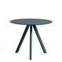 HAY Living Runder Tisch CPH 20 Monochrome Ø: 90 cm / H: 74 cm , Eiche Deep Blue lackiert - Linoleum Smokey Blue 
