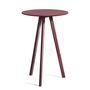 HAY Living Runder Tisch CPH 20 Monochrome Ø: 70 cm / H: 105 cm , Eiche Bordeux lackiert -  Linoleum Burgundy