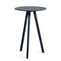 HAY Living Runder Tisch CPH 20 Monochrome Ø: 70 cm / H: 105 cm , Eiche Deep Blue lackiert - Linoleum Smokey Blue 