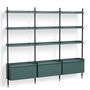 HAY Living Regalsystem Pier Combination 133 - Columns 3 von Hay Blau, Aluminium schwarz eloxiert