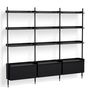 HAY Living Regalsystem Pier Combination 133 - Columns 3 von Hay Schwarz, Aluminium schwarz eloxiert