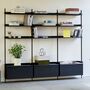 HAY Living Regalsystem Pier Combination 133 - Columns 3 von Hay Schwarz, Aluminium klar eloxiert