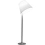 Artemide Artemide Melampo Mega Stehleuchte Hellrosa RAL 3015, Weiss / Weiss, Stab und Schirm in Aluminiumgrau