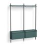 HAY Living Regalsystem Pier Combination 1002 - 2 Columns von Hay Blau, Aluminium schwarz eloxiert