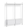 HAY Living Regalsystem Pier Combination 1002 - 2 Columns von Hay Weiss, Aluminium klar eloxiert
