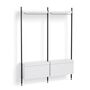 HAY Living Regalsystem Pier Combination 1002 - 2 Columns von Hay Weiss, Aluminium schwarz eloxiert