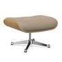Vitra Lounge Chair Ottoman / neues Furnier / Leder Kastanie natur lackiert 26, Dark Sand 78 - Leder Natural F, Aluminium poliert 03