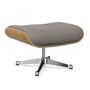 Vitra Lounge Chair Ottoman / neues Furnier / Leder Kastanie natur lackiert 26, Granit 65 - Leder Premium F, Aluminium poliert 03