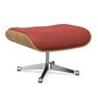 Vitra Lounge Chair Ottoman / neues Furnier / Leder Kastanie natur lackiert 26, Red Stone 22 - Leder Premium F, Aluminium poliert 03