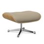 Vitra Lounge Chair Ottoman / neues Furnier / Leder Kastanie natur lackiert 26, Sand 71 - Leder Premium F, Aluminium poliert 03