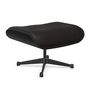 Vitra Lounge Chair Ottoman / neues Furnier / Leder Kastanie schwarz lackiert 27, Chocolate 68 - Leder Natural F, Aluminium poliert 03 / Tiefschwarz 12 pulverbeschichtet (glatt)