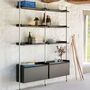 HAY Living Regalsystem Pier Combination 132 - Columns 2 von Hay Schwarz, Aluminium klar eloxiert