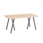 HAY Accessoires Loop Stand Table B: 160 cm / T: 77.5 cm, Eichenfurnier klar lackiert, Stahl pulverbeschichtet schwarz