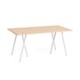 HAY Accessoires Loop Stand Table B: 160 cm / T: 77.5 cm, Eichenfurnier klar lackiert, Stahl pulverbeschichtet weiss