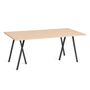 HAY Accessoires Loop Stand Table B: 180 cm / T: 87.5 cm, Eichenfurnier klar lackiert, Stahl pulverbeschichtet schwarz