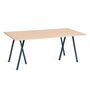 HAY Accessoires Loop Stand Table B: 180 cm / T: 87.5 cm, Eichenfurnier klar lackiert, Stahl pulverbeschichtet tiefblau