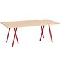 HAY Accessoires Loop Stand Table B: 200 cm / T: 92.5 cm, Eichenfurnier klar lackiert, Stahl pulverbeschichtet kastanienrot