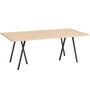 HAY Accessoires Loop Stand Table B: 200 cm / T: 92.5 cm, Eichenfurnier klar lackiert, Stahl pulverbeschichtet schwarz