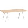 HAY Accessoires Loop Stand Table B: 200 cm / T: 92.5 cm, Eichenfurnier klar lackiert, Stahl pulverbeschichtet weiss