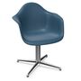 Vitra Eames Plastic  Armchair DAL von Vitra 83 Meerblau RE, Aluminium poliert 03, Gleiter basic dark für Teppichboden 04