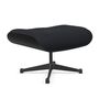 Vitra Lounge Chair Ottoman / neues Furnier / Stoff Kastanie schwarz lackiert 27, Anthrazit-Schwarz 11 - Nubia, Aluminium poliert 03 / Tiefschwarz 12 pulverbeschichtet (glatt)