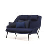 Vitra Slow Sofa in Stoff von Vitra Flocca dunkelblau, Aluminiumguss pulverbeschichtet tiefschwarz