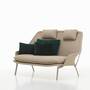 Vitra Slow Sofa in Stoff von Vitra Flocca beige, Aluminiumguss poliert 