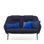 Vitra Slow Sofa in Stoff von Vitra Flocca dunkelblau, Aluminiumguss pulverbeschichtet tiefschwarz