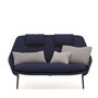 Vitra Slow Sofa in Stoff von Vitra Flocca dunkelblau, Aluminiumguss pulverbeschichtet tiefschwarz
