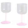 HAY Accessoires Weinglas Tint im 2er Set von Hay Clear / Jade Pink