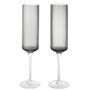 Ferm Living Sektglas Ripple von Ferm Living Smoked Grey