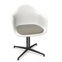 Vitra Eames Plastic Armchair RE DAL mit Sitzpolster von Vitra 04 Weiss, Black-White 01 - Checker, Basic Dark 30 pulverbeschichtet (glatt), Gleiter basic dark für Teppichboden 04