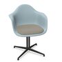 Vitra Eames Plastic Armchair RE DAL mit Sitzpolster von Vitra 23 Eisgrau RE, Black-White 01 - Checker, Basic Dark 30 pulverbeschichtet (glatt), Gleiter basic dark für Teppichboden 04