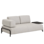 Kave Home 2-Sitzer-Sofa Compo aus Chenille mit grosses Tablett von Kave Home Stahl schwarz, Babel Beige