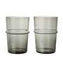 Ferm Living 2er Set Trinkglas Boya von Ferm Living  Ø: 8.8 cm / H: 12 cm, Smoked Grey