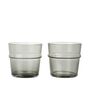 Ferm Living 2er Set Trinkglas Boya von Ferm Living  Ø: 8.8 cm / H: 8 cm, Smoked Grey